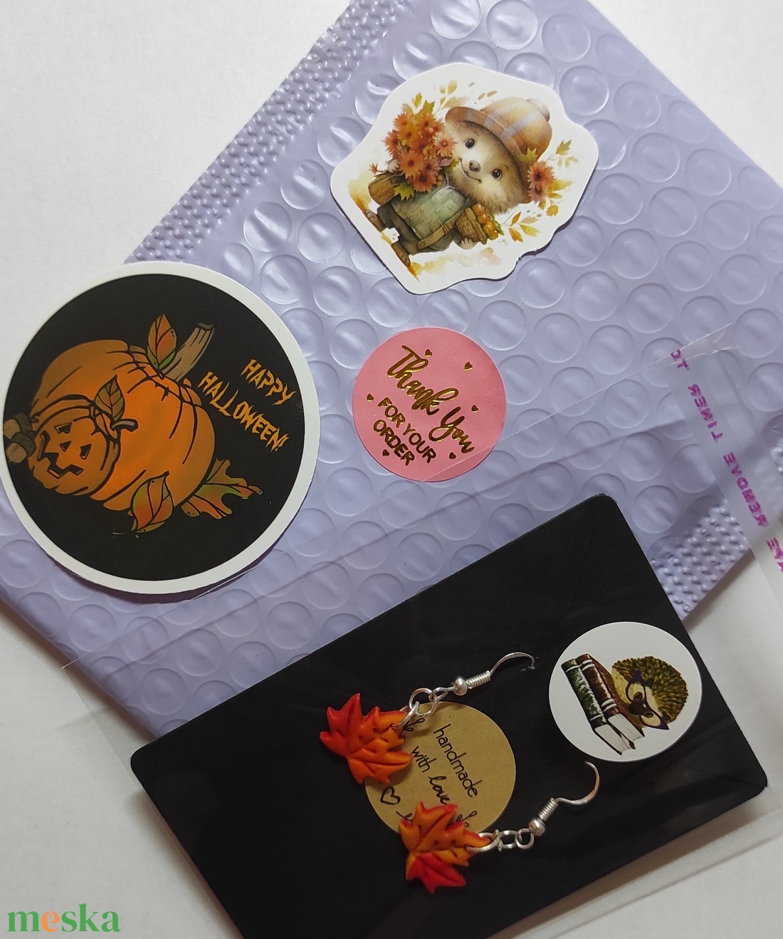 Őszi levél  - ékszer - fülbevaló - lógó fülbevaló - Meska.hu