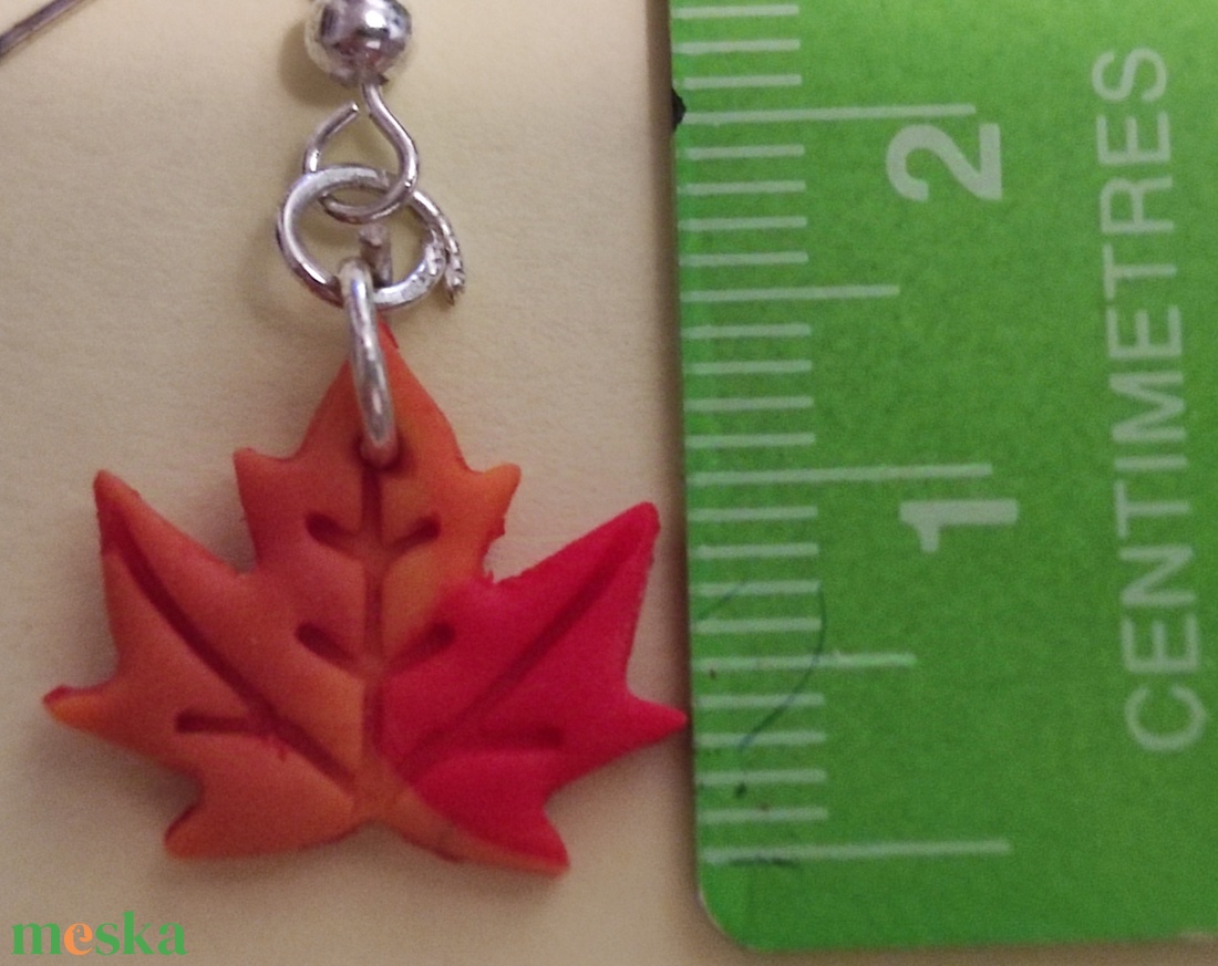 Őszi levél  - ékszer - fülbevaló - lógó fülbevaló - Meska.hu