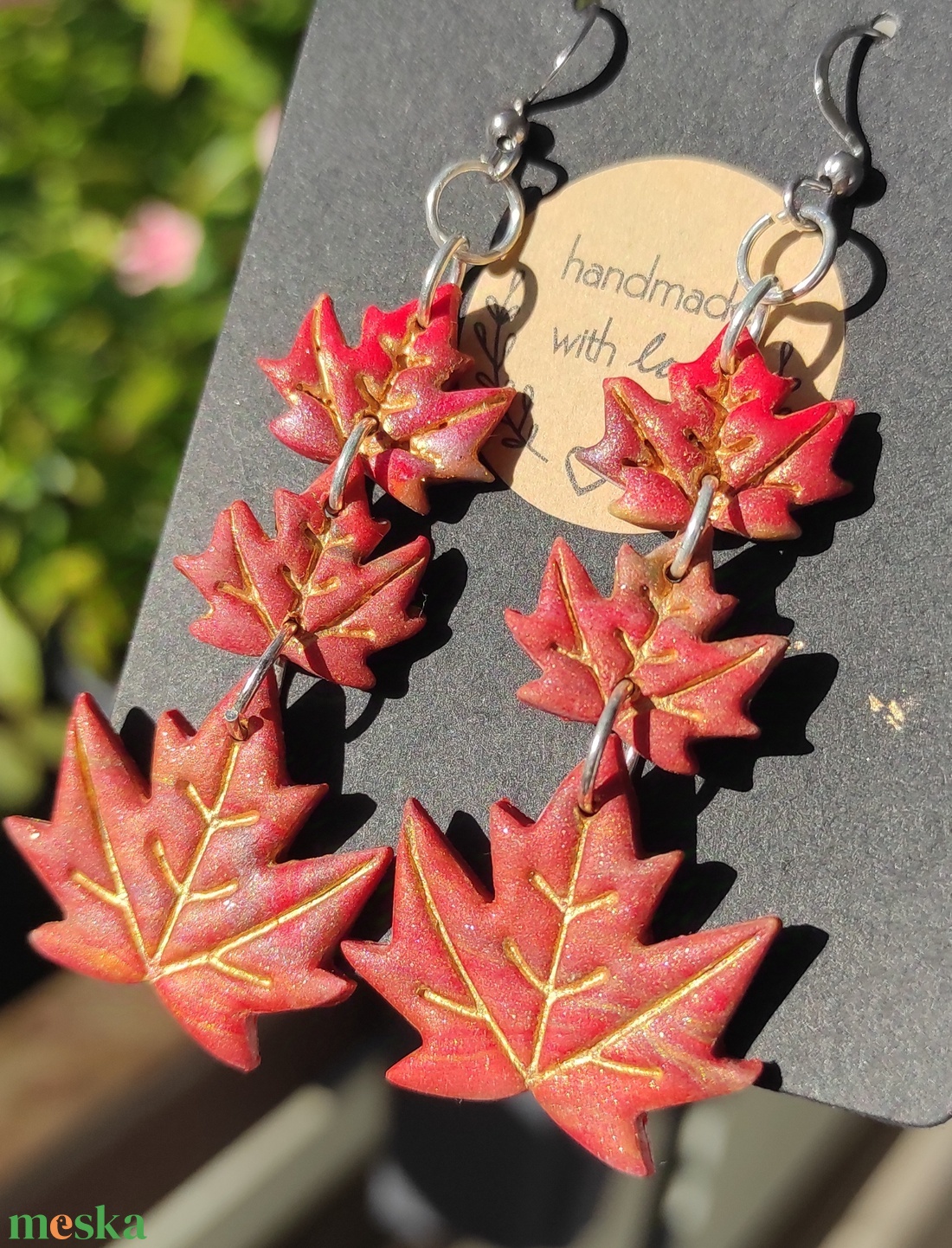 Falevelek fülbevaló  - ékszer - fülbevaló - lógó fülbevaló - Meska.hu