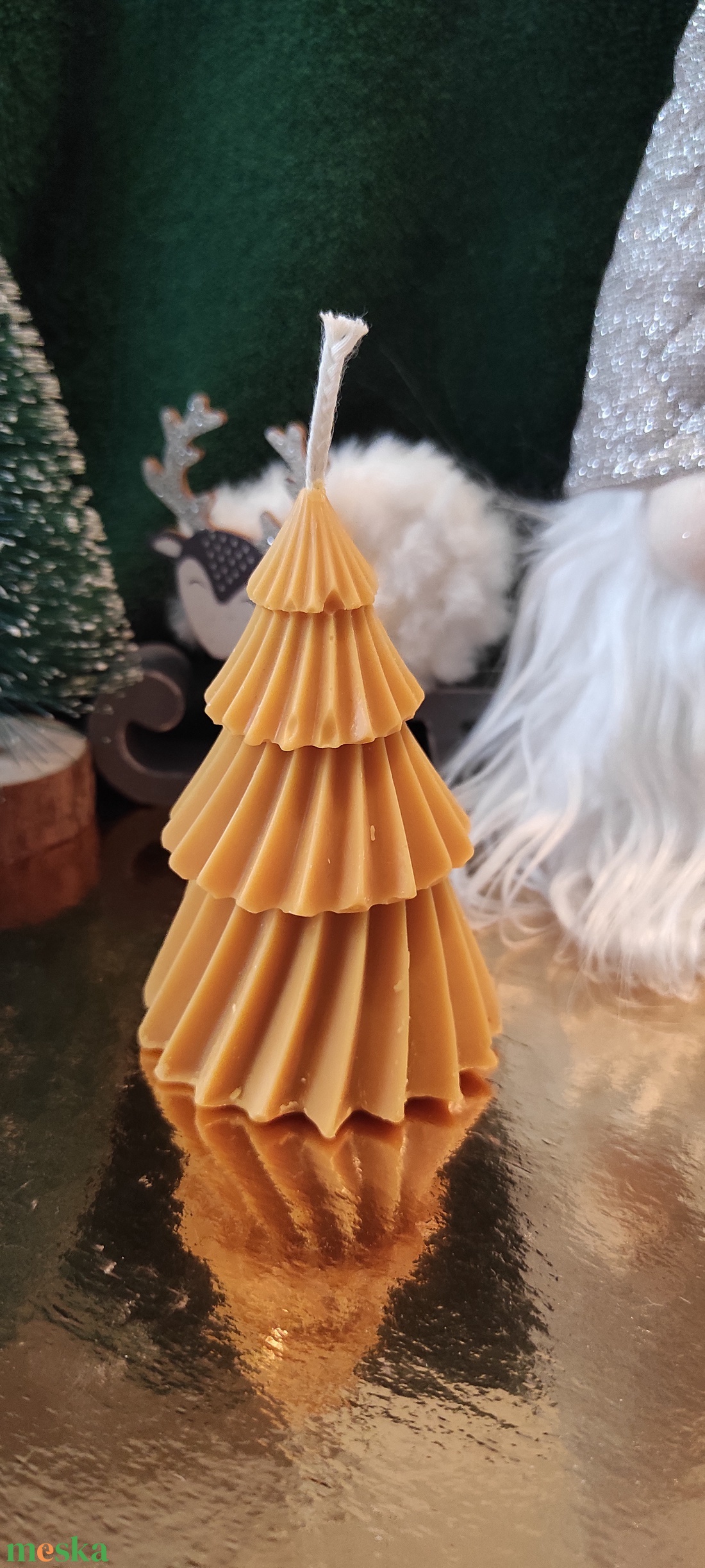 Fenyőfa szójaviasz gyertya  - karácsony - karácsonyi lakásdekoráció - karácsonyi illatgyertya, mécses - Meska.hu