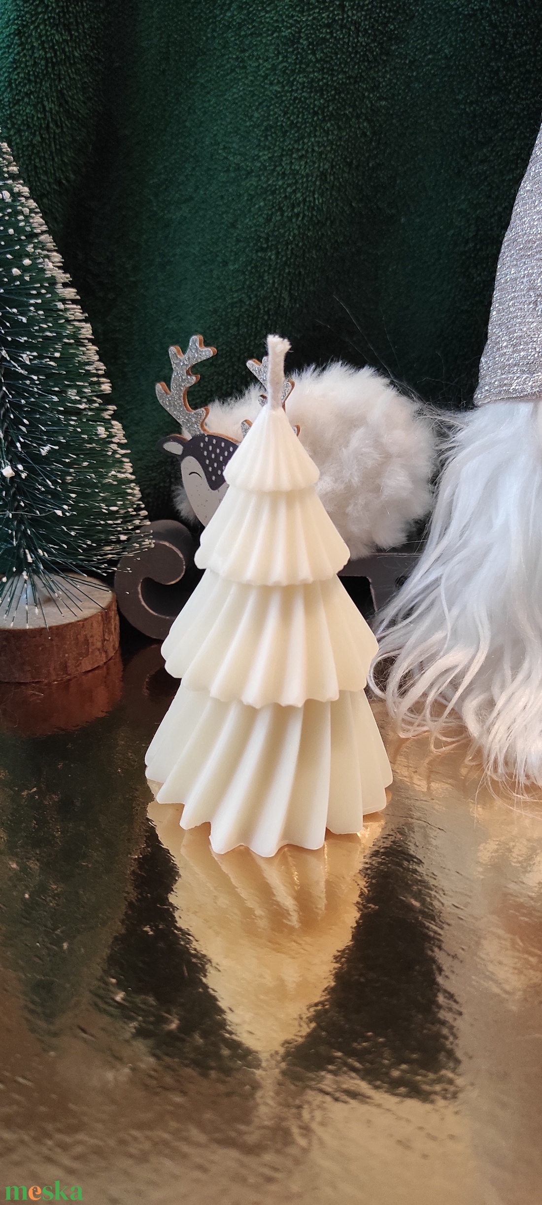 Fenyőfa szójaviasz gyertya  - karácsony - karácsonyi lakásdekoráció - karácsonyi illatgyertya, mécses - Meska.hu