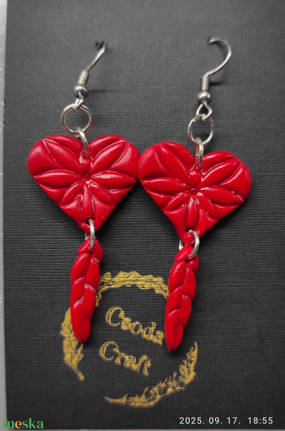 Szív fülbevaló  - ékszer - fülbevaló - lógó fülbevaló - Meska.hu Szív fülbevaló  - ékszer - fülbevaló - lógó fülbevaló - Meska.hu