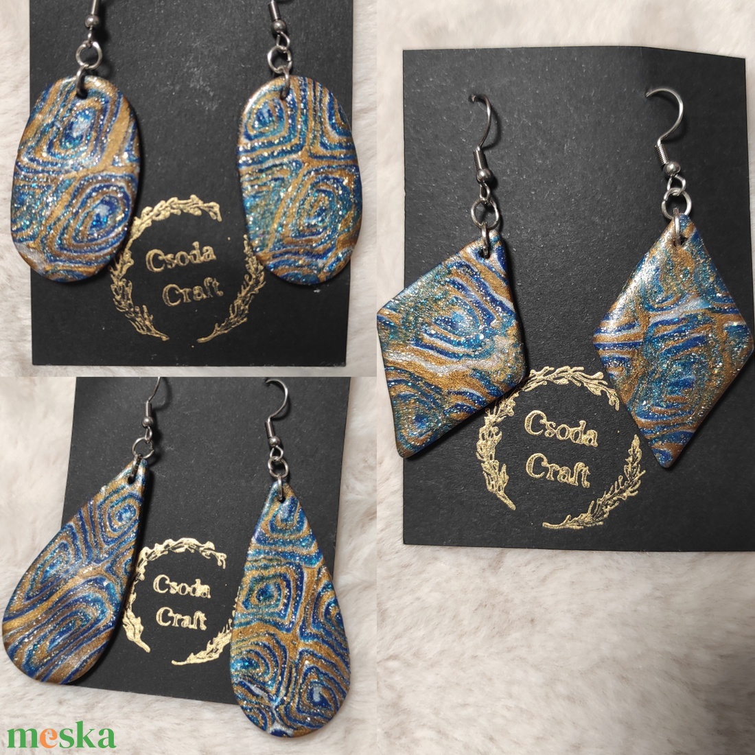 Kék varázs fülbevaló  - ékszer - fülbevaló - lógó fülbevaló - Meska.hu Kék varázs fülbevaló  - ékszer - fülbevaló - lógó fülbevaló - Meska.hu