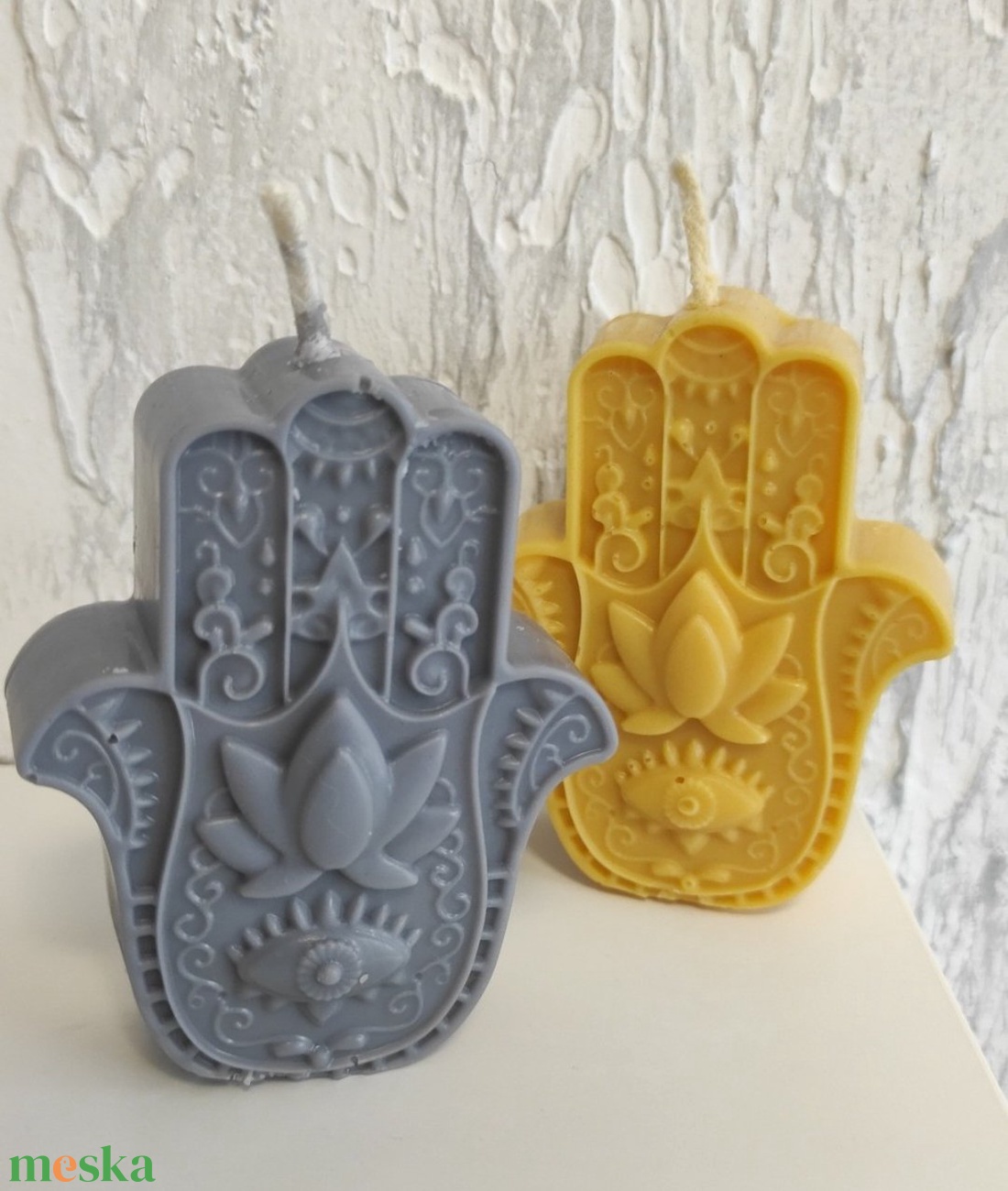Hamsa Fénye  -Hamsa kéz gyertya � védelmező kéz, spirituális lakásdekor, védelmező ajándék - otthon & életmód - gyertya, illat, aroma - gyertya - Meska.hu