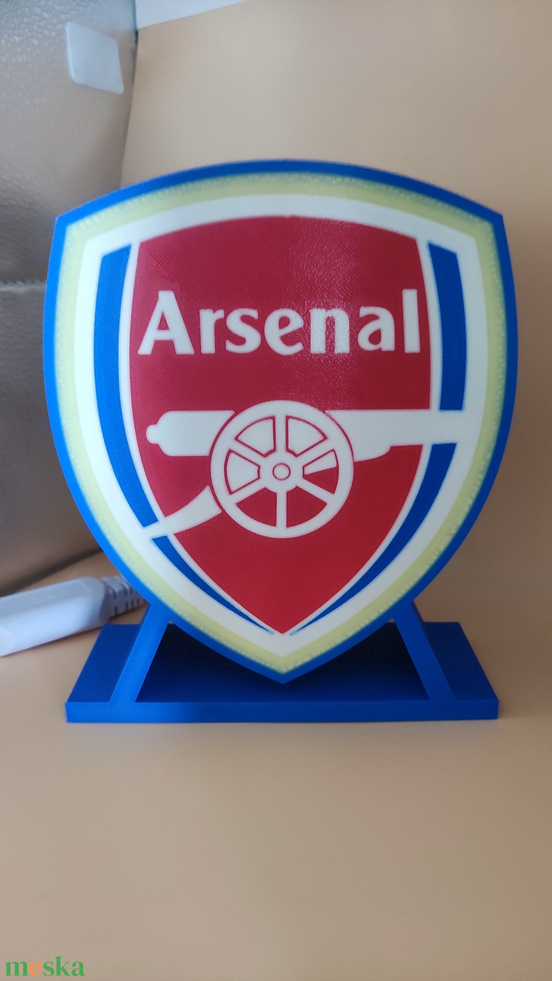  Arsenal LED Lámpa  Világító Logó Dísz Focirajongóknak - otthon & életmód - lámpa - asztali lámpa - Meska.hu