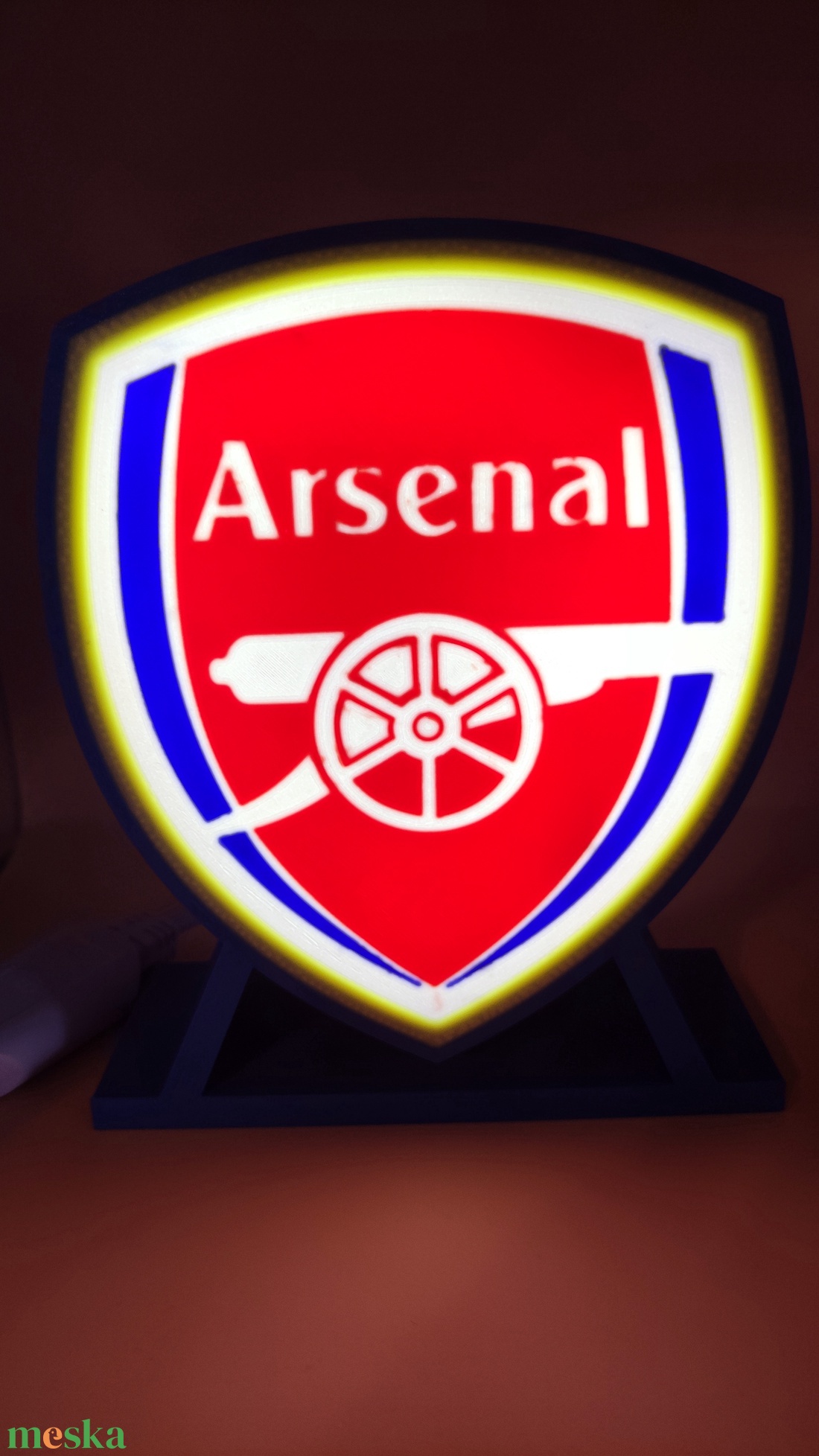  Arsenal LED Lámpa  Világító Logó Dísz Focirajongóknak - otthon & életmód - lámpa - asztali lámpa - Meska.hu