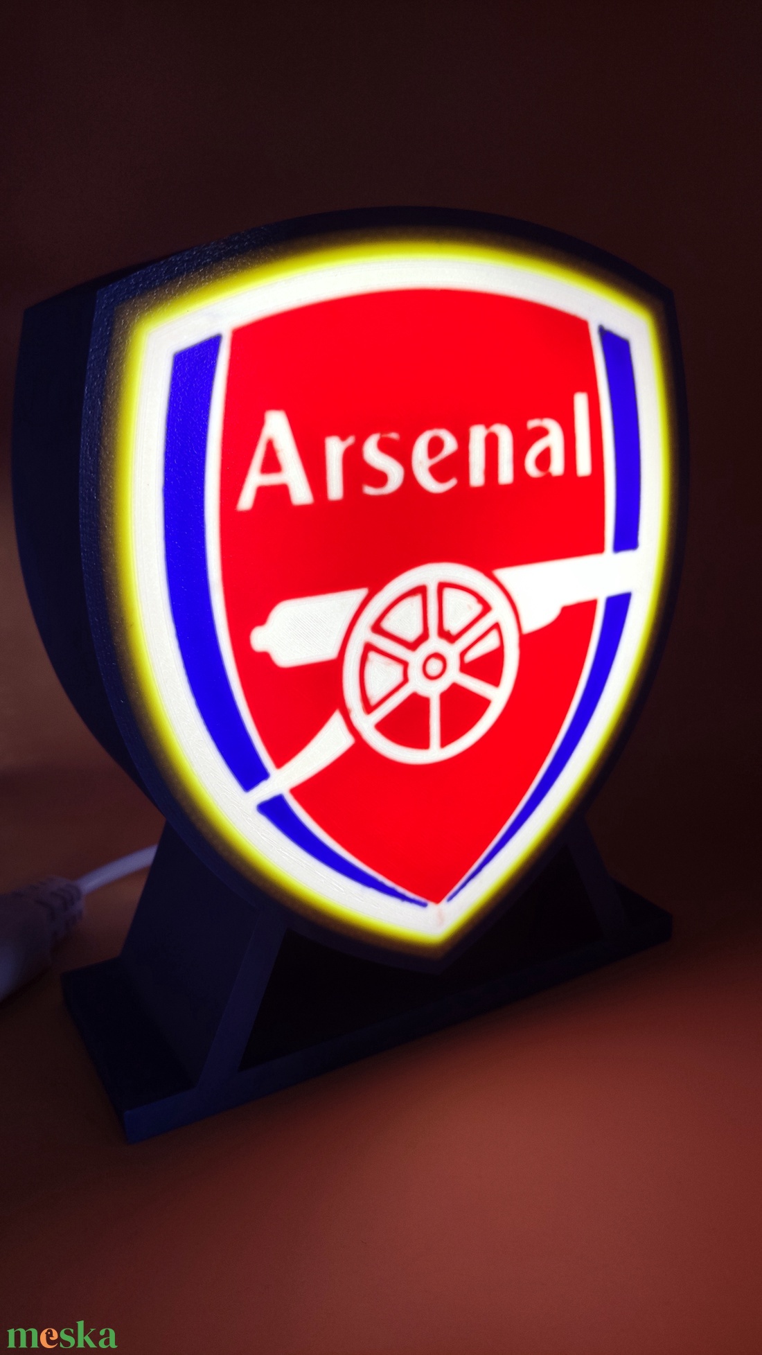  Arsenal LED Lámpa  Világító Logó Dísz Focirajongóknak - otthon & életmód - lámpa - asztali lámpa - Meska.hu
