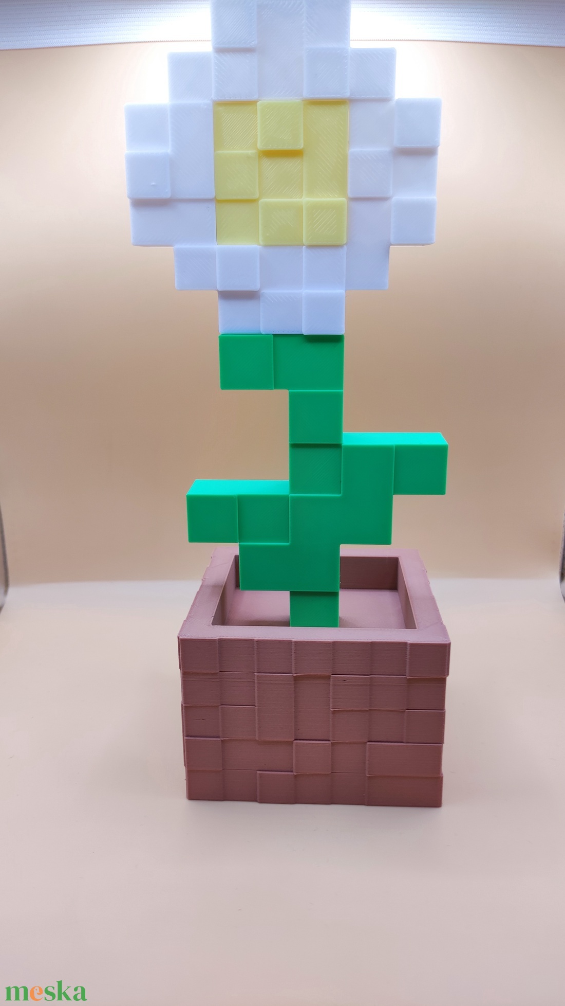 Minecraft Oxeye Daisy  Kockás Virág Dekoráció Cserepes Verzióban - esküvő - dekoráció - asztaldísz - Meska.hu