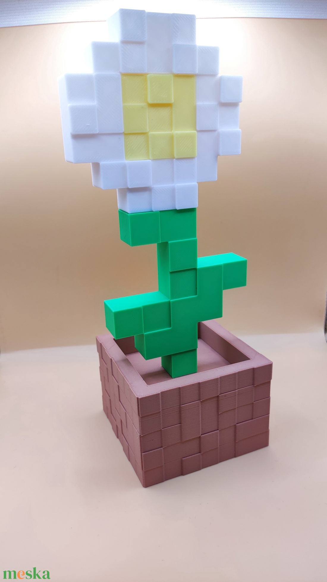 Minecraft Oxeye Daisy  Kockás Virág Dekoráció Cserepes Verzióban - esküvő - dekoráció - asztaldísz - Meska.hu