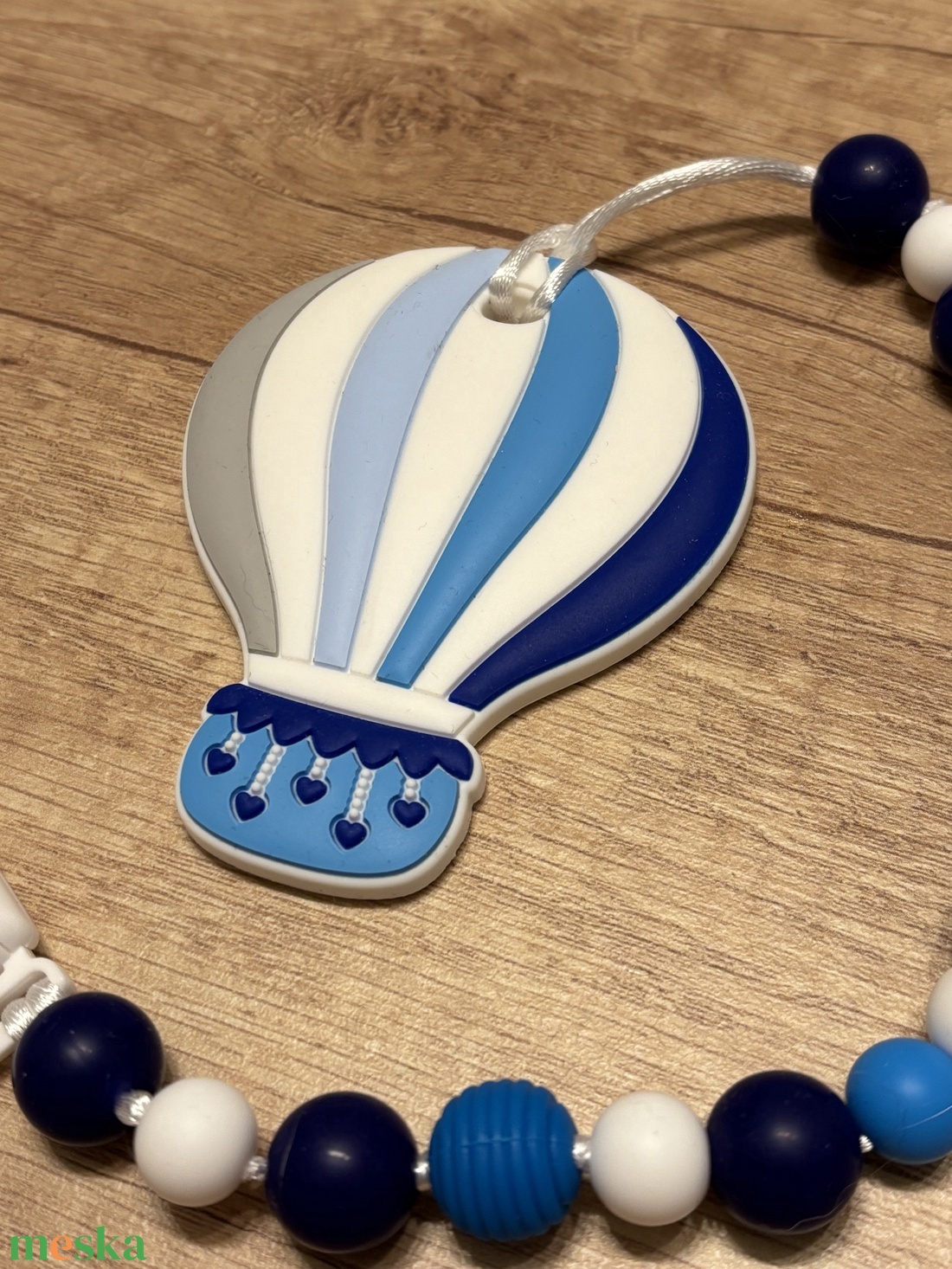 Rágcsalánc - hőlégballonnal - baba - mama - baba játékok - cumilánc - Meska.hu