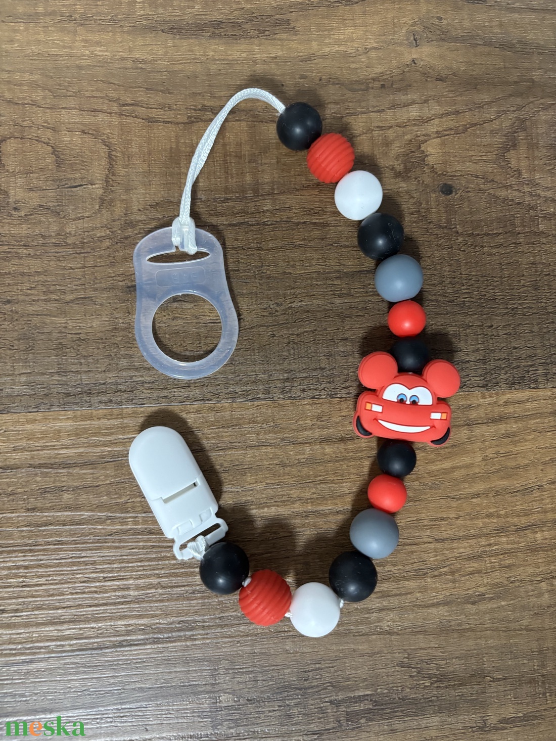 Cumilánc - piros kisautóval - baba - mama - baba játékok - cumilánc - Meska.hu