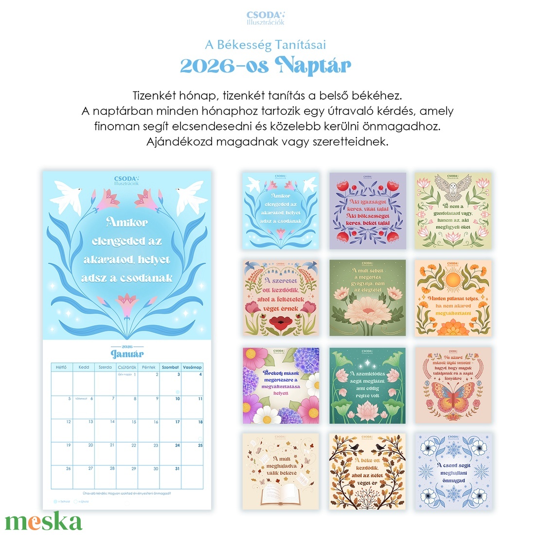 2026-os Fali Naptár - otthon & életmód - dekoráció - fali és függő dekoráció - falinaptár & öröknaptár - Meska.hu