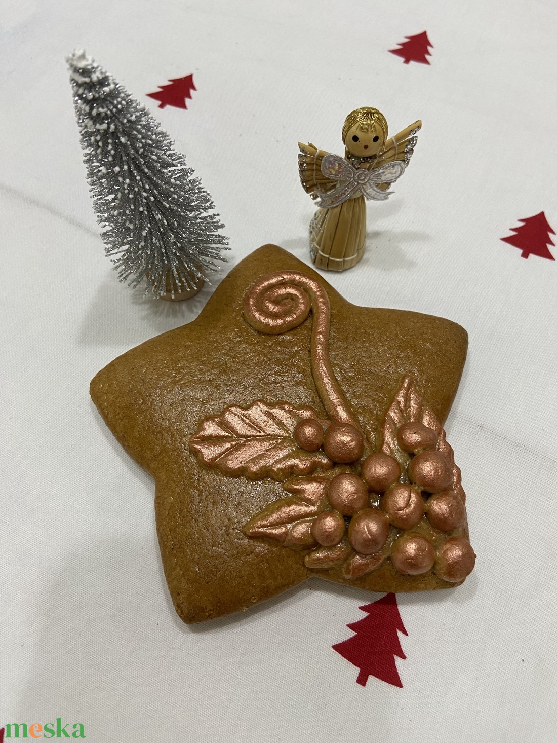 Kerámia mézes csillag - karácsony - adventi díszek - adventi asztaldísz - Meska.hu