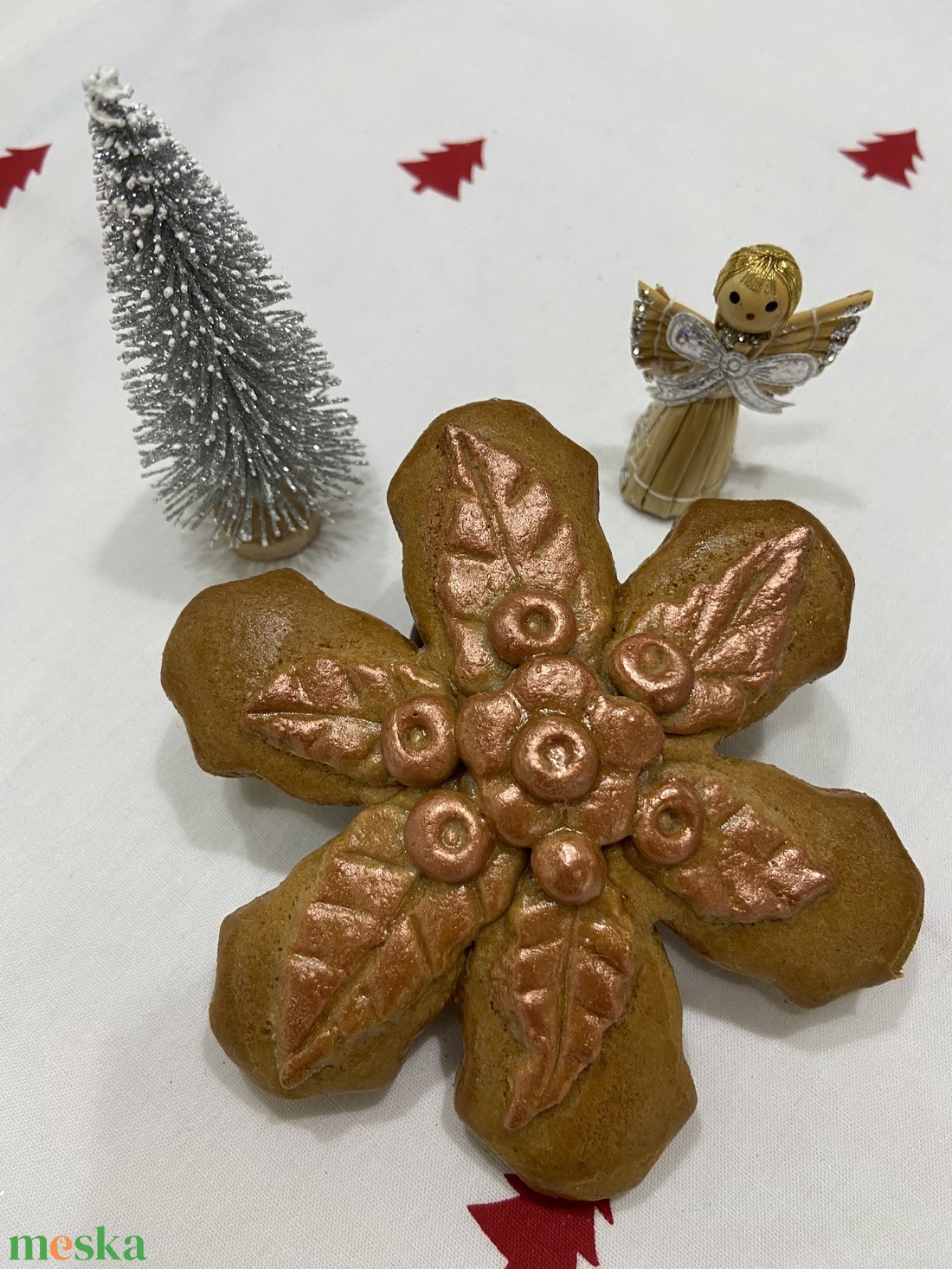 Kerámia mézes hópihe - karácsony - adventi díszek - adventi asztaldísz - Meska.hu