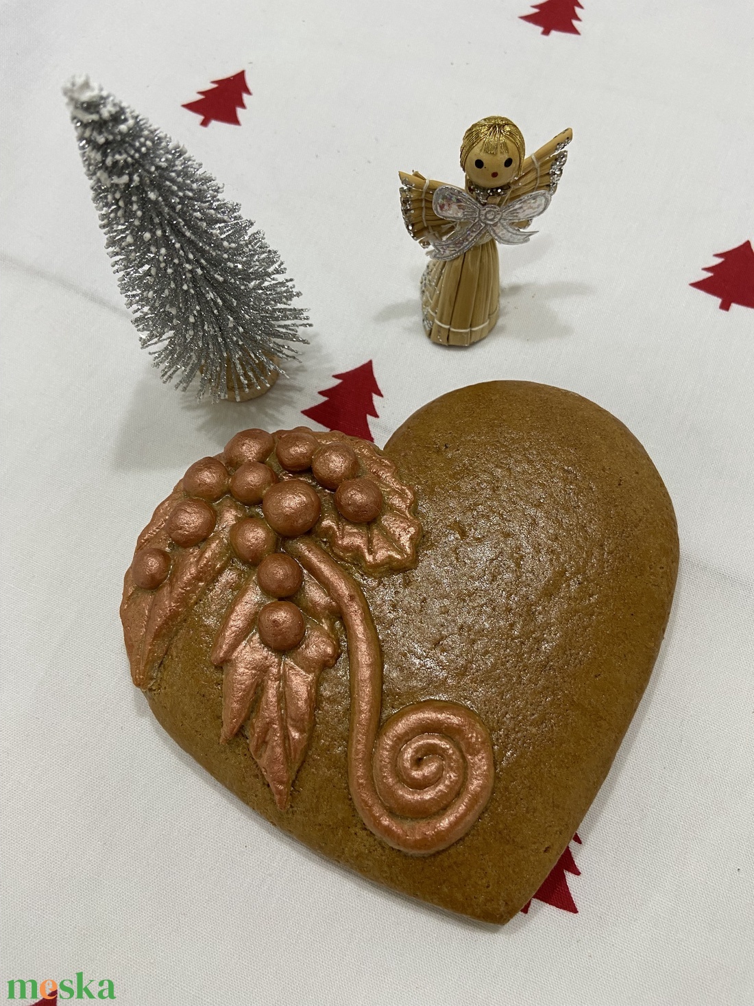 Mézeskalács szív - karácsony - adventi díszek - adventi asztaldísz - Meska.hu