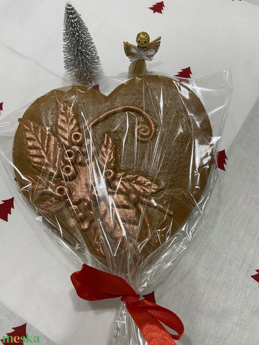 Mézeskalács szív - karácsony - adventi díszek - adventi asztaldísz - Meska.hu