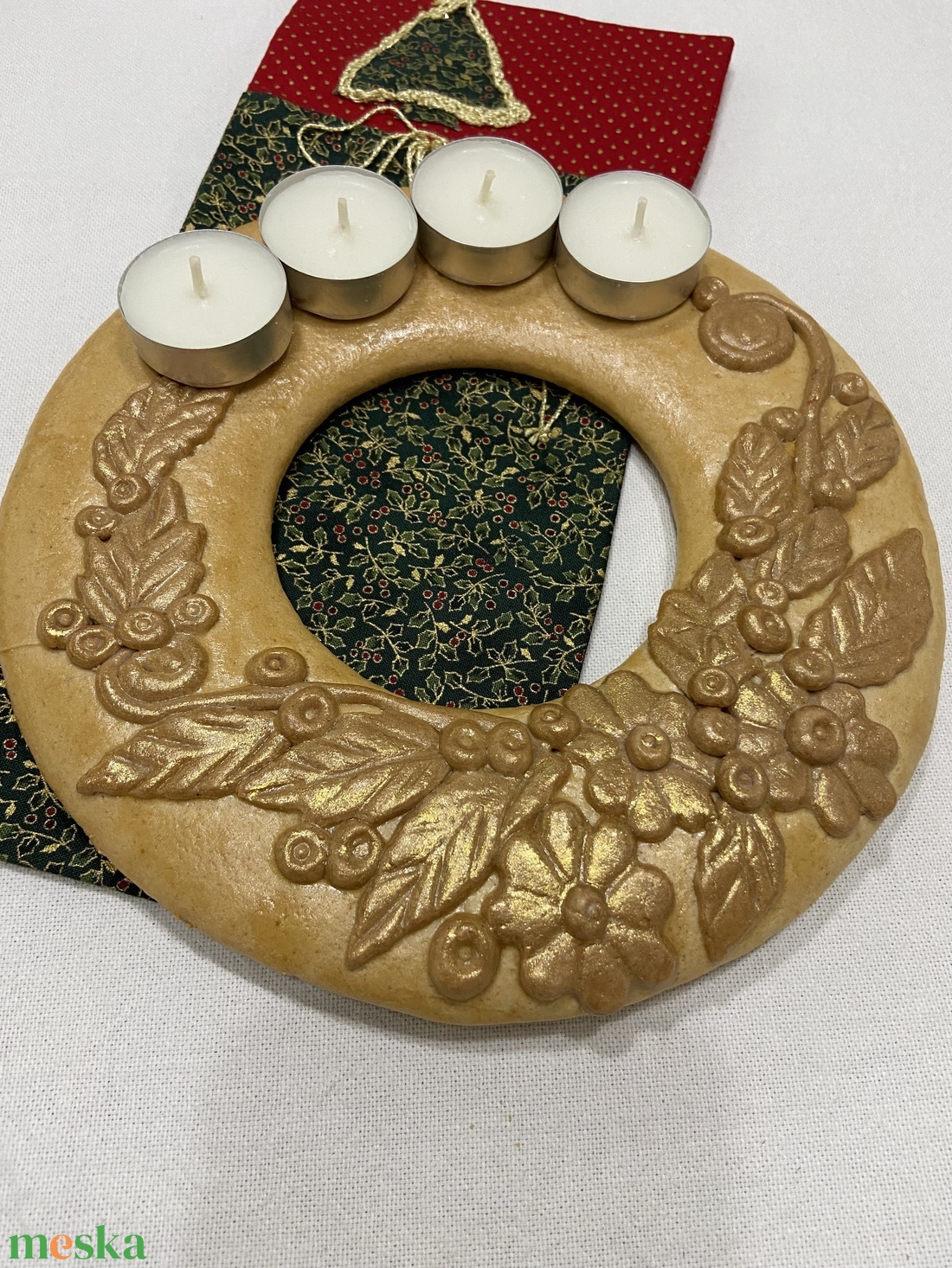 Mézeskalács koszorú - karácsony - adventi díszek - adventi asztaldísz - Meska.hu