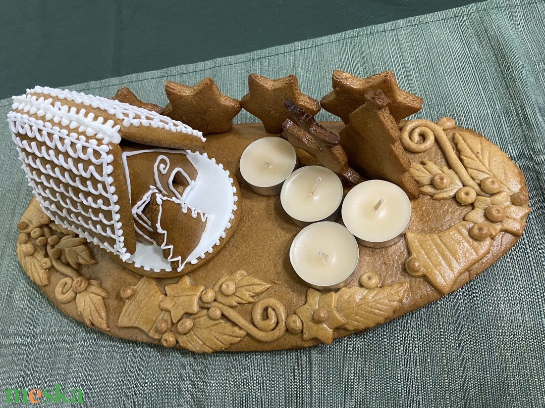Mézeskalács asztaldísz - karácsony - adventi díszek - adventi asztaldísz - Meska.hu