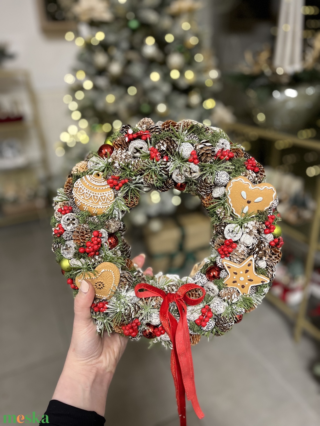 Karácsonyi kopogtató - karácsony - adventi díszek - adventi ajtódísz - Meska.hu