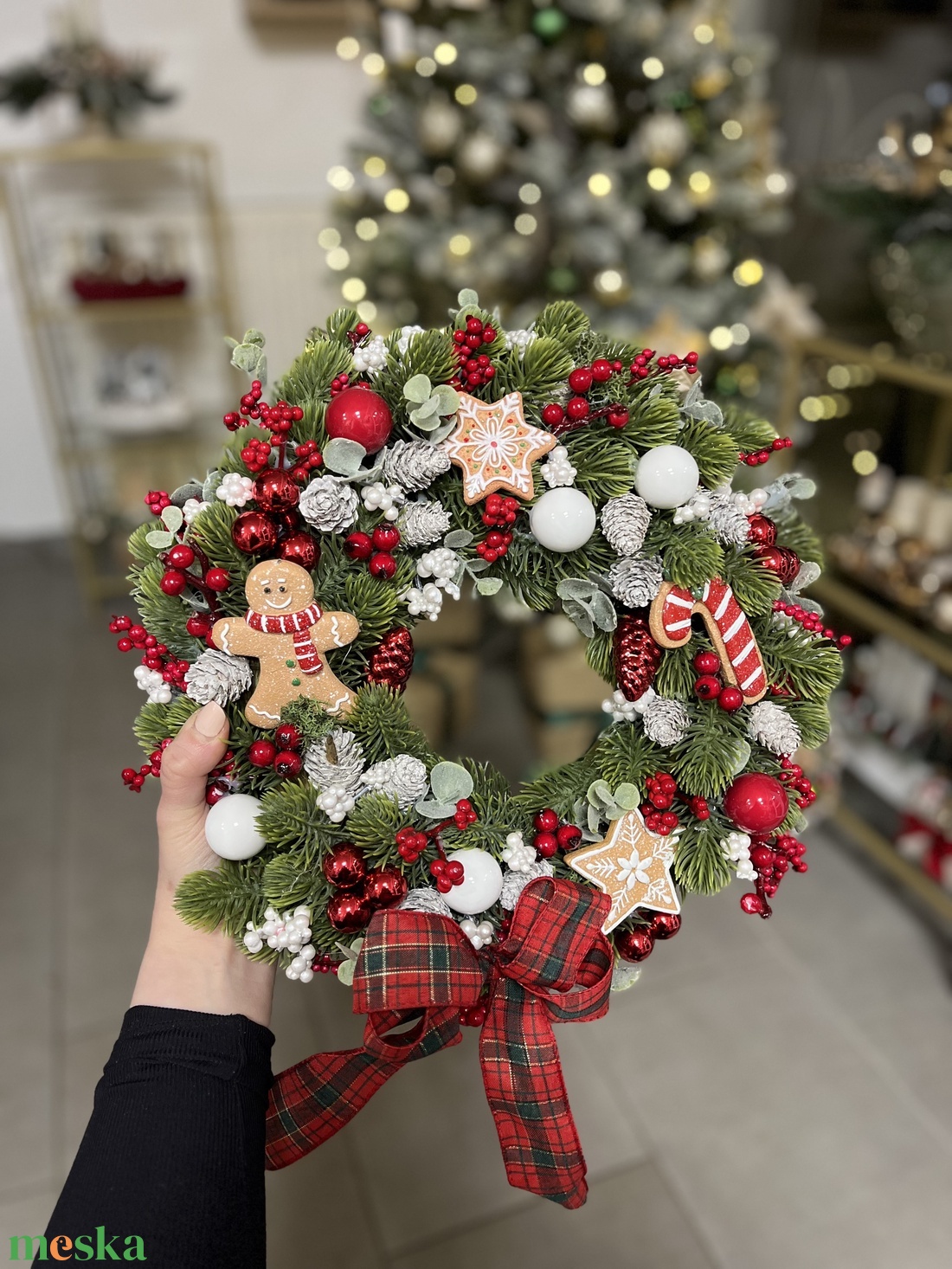 Karácsonyi kopogtató - karácsony - adventi díszek - adventi ajtódísz - Meska.hu