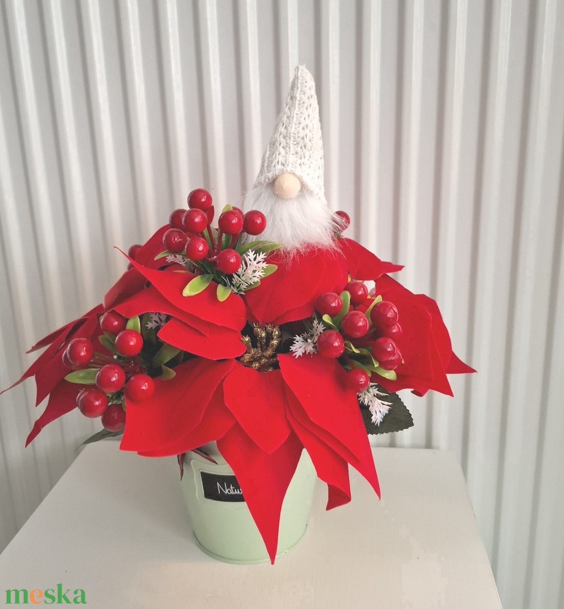Mikulásvirág manóval virágcsokor, doboz, box , kosár - karácsony - adventi díszek - adventi asztaldísz - Meska.hu Mikulásvirág manóval virágcsokor, doboz, box , kosár - karácsony - adventi díszek - adventi asztaldísz - Meska.hu