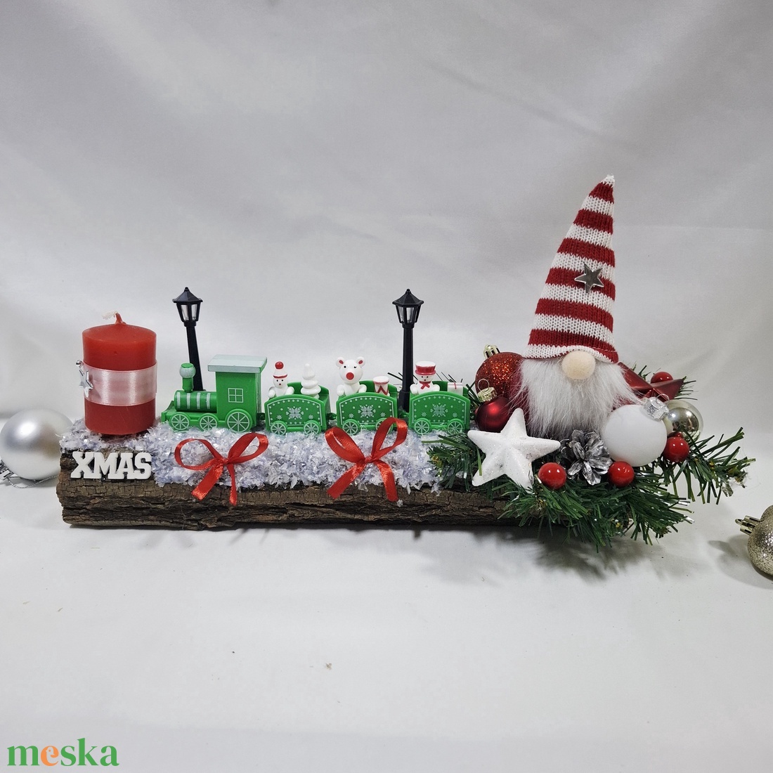 Manó adventi karácsonyi asztaldísz, dekoráció  - karácsony - adventi díszek - adventi asztaldísz - Meska.hu