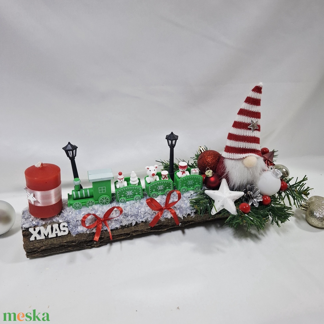 Manó adventi karácsonyi asztaldísz, dekoráció  - karácsony - adventi díszek - adventi asztaldísz - Meska.hu