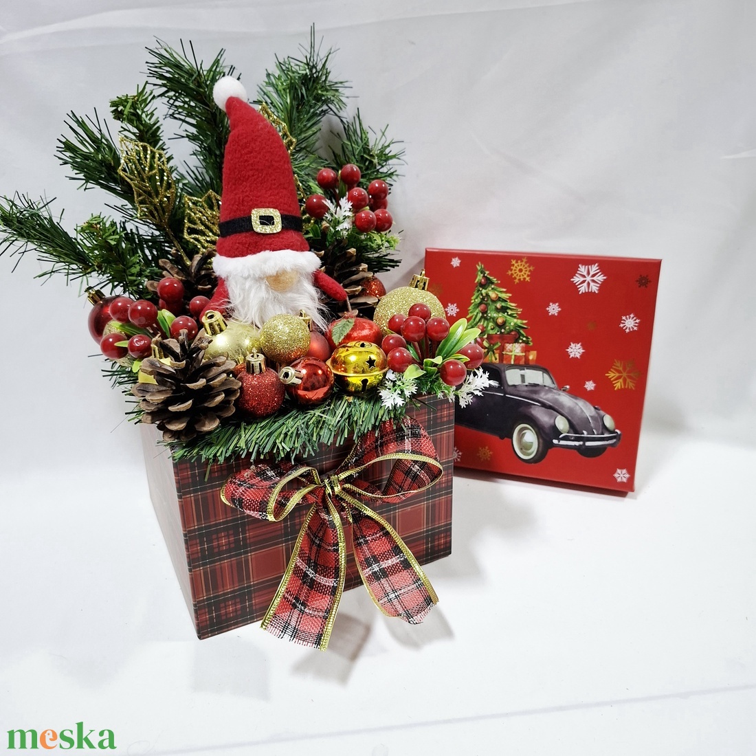 Manó karácsonyi asztaldísz, dekoráció  - karácsony - adventi díszek - adventi asztaldísz - Meska.hu