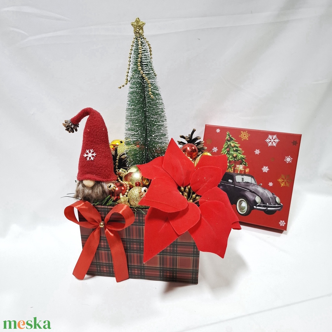 Manó karácsonyi asztaldísz, dekoráció  - karácsony - adventi díszek - adventi asztaldísz - Meska.hu