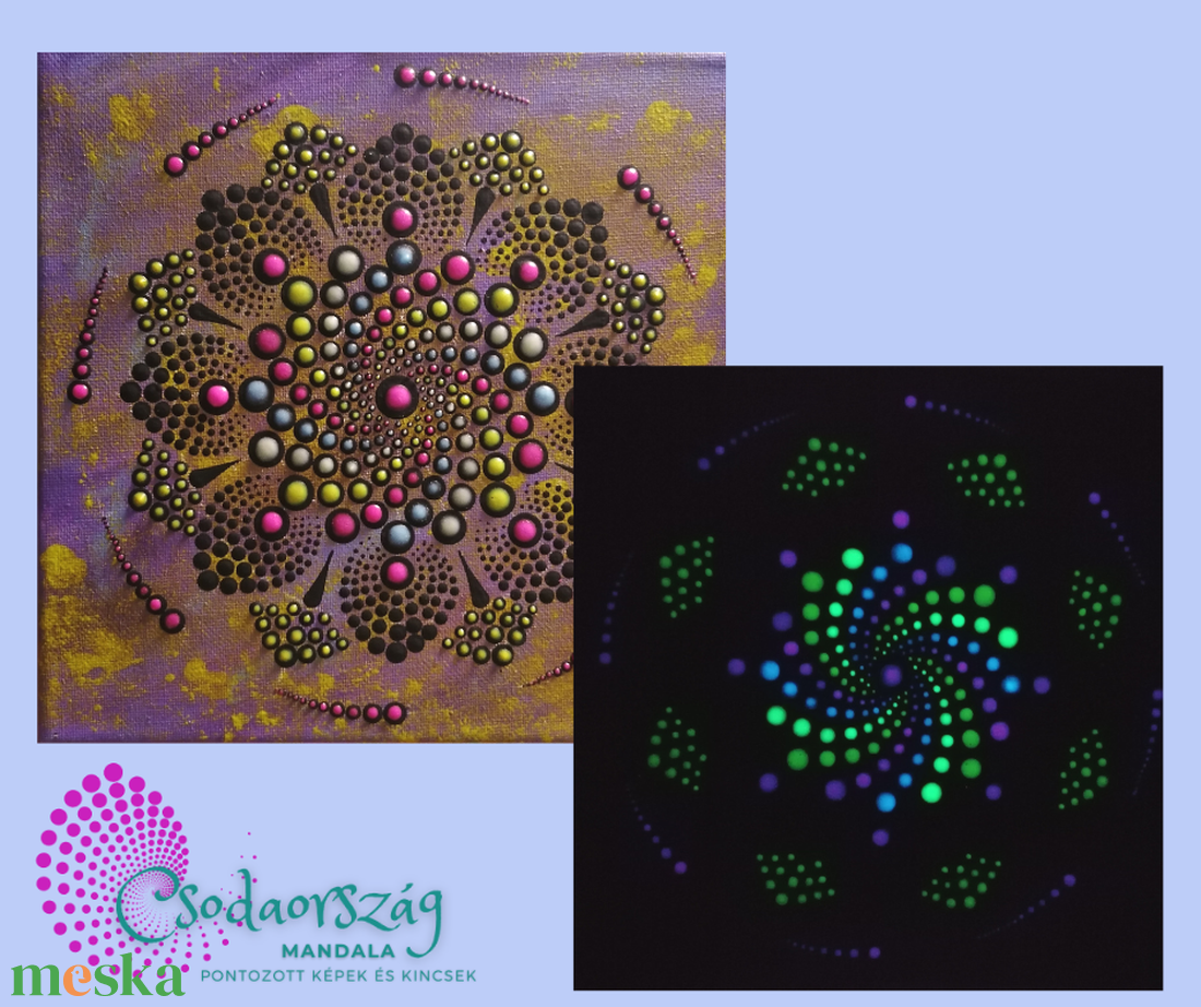 Spirál party - sötétben világító pontozott mandala - otthon & életmód - dekoráció - spiritualitás - mandala - Meska.hu Spirál party - sötétben világító pontozott mandala - otthon & életmód - dekoráció - spiritualitás - mandala - Meska.hu