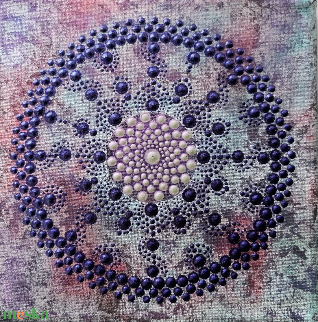 Lilaezüst ragyogás - pontozott mandala - otthon & életmód - dekoráció - spiritualitás - mandala - Meska.hu