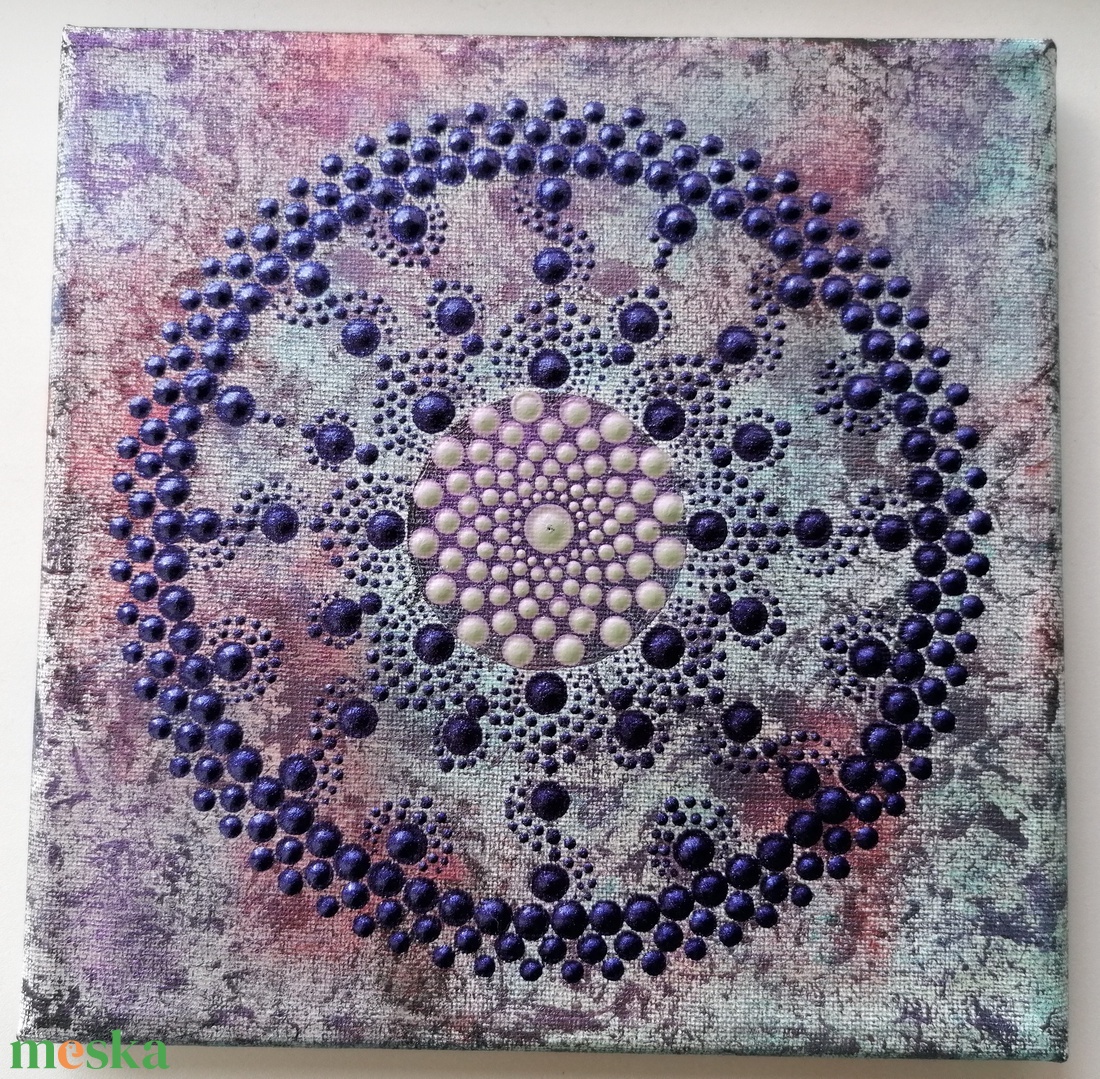 Lilaezüst ragyogás - pontozott mandala - otthon & életmód - dekoráció - spiritualitás - mandala - Meska.hu