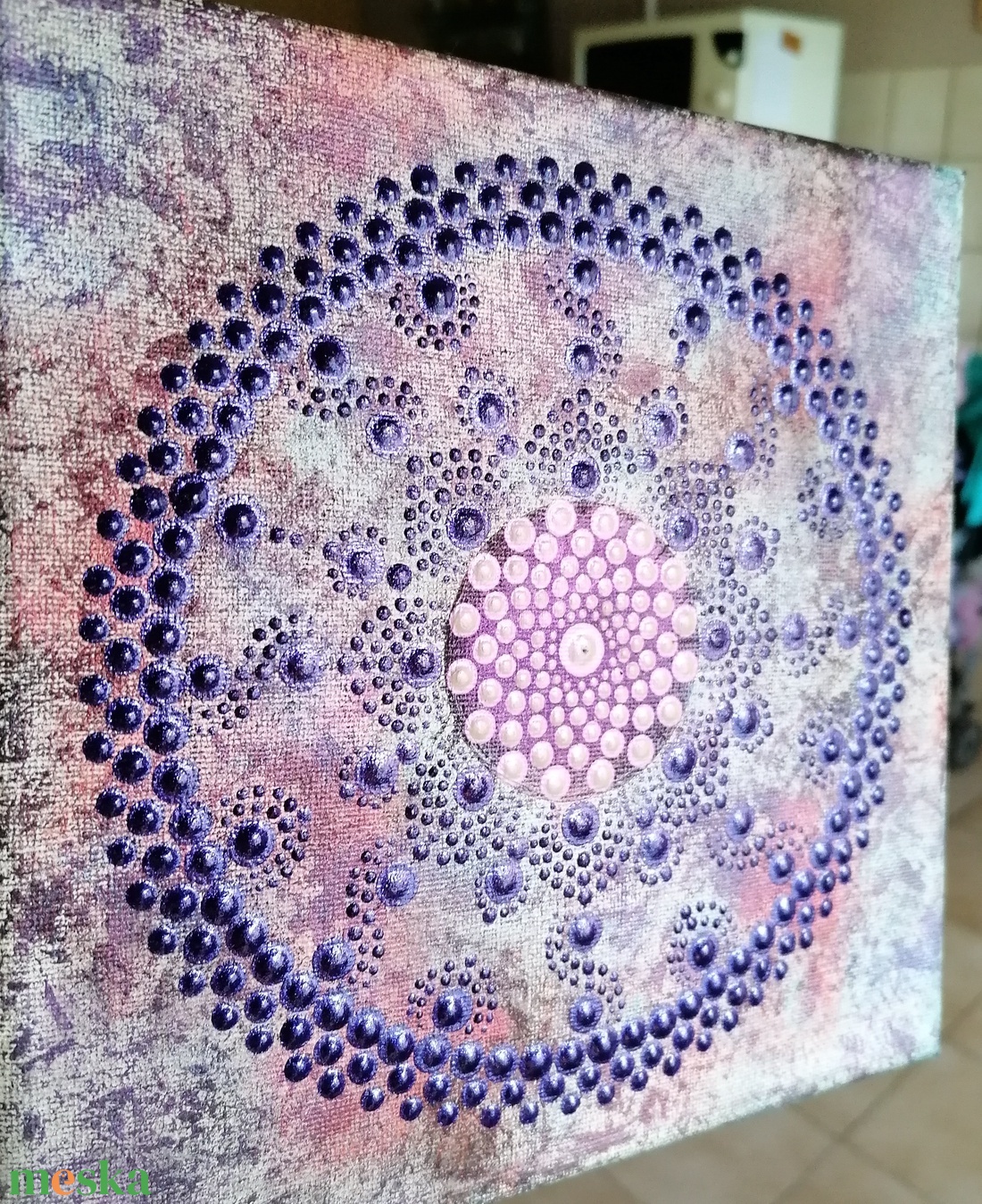 Lilaezüst ragyogás - pontozott mandala - otthon & életmód - dekoráció - spiritualitás - mandala - Meska.hu