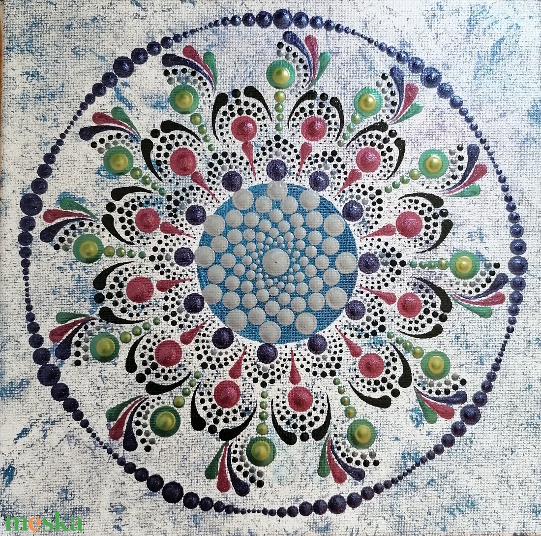 Márványos-gyöngyös pontozott mandala - otthon & életmód - dekoráció - spiritualitás - mandala - Meska.hu