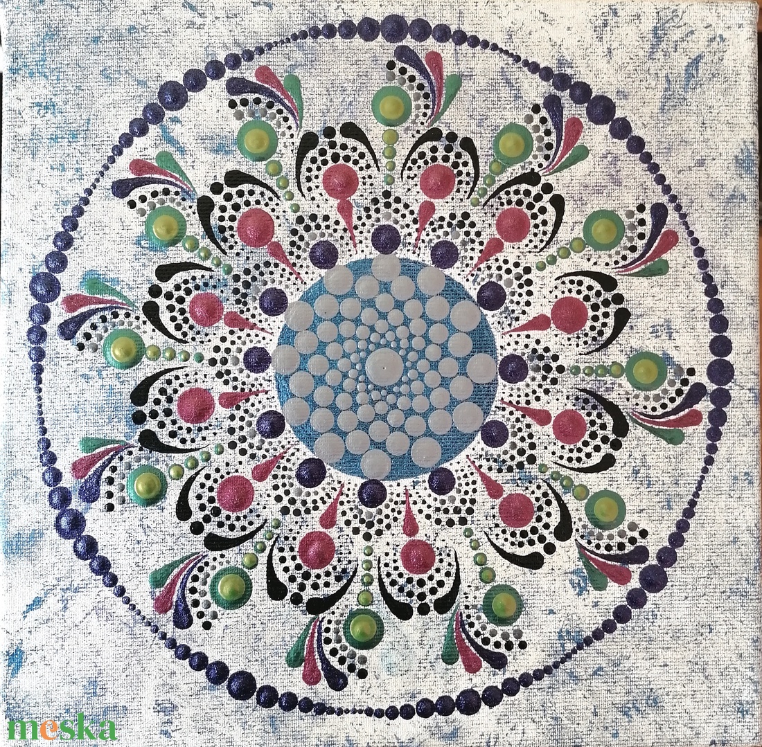 Márványos-gyöngyös pontozott mandala - otthon & életmód - dekoráció - spiritualitás - mandala - Meska.hu