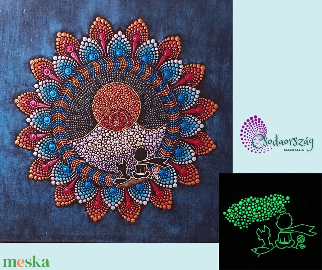 A kis herceg sötétben világító pontozott mandala - otthon & életmód - dekoráció - spiritualitás - mandala - Meska.hu A kis herceg sötétben világító pontozott mandala - otthon & életmód - dekoráció - spiritualitás - mandala - Meska.hu