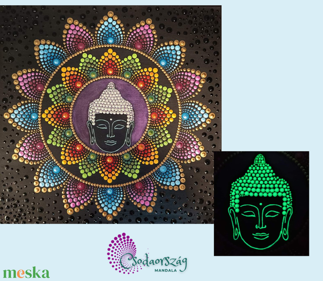 Foszforeszkáló mandala Buddha - otthon & életmód - dekoráció - spiritualitás - mandala - Meska.hu Foszforeszkáló mandala Buddha - otthon & életmód - dekoráció - spiritualitás - mandala - Meska.hu