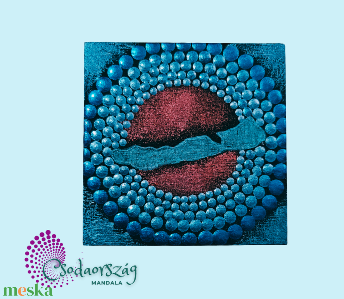 Balaton kék pontozott hűtőmágnes - otthon & életmód - konyhafelszerelés, tálalás - konyhai dekoráció - hűtőmágnes - Meska.hu