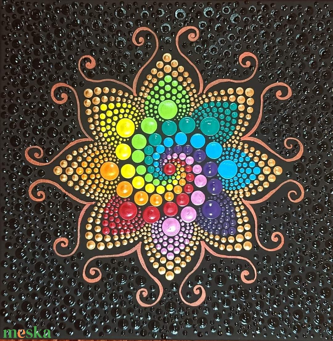 Metál szivárványspirál pontozott mandala - otthon & életmód - dekoráció - spiritualitás - mandala - Meska.hu Metál szivárványspirál pontozott mandala - otthon & életmód - dekoráció - spiritualitás - mandala - Meska.hu