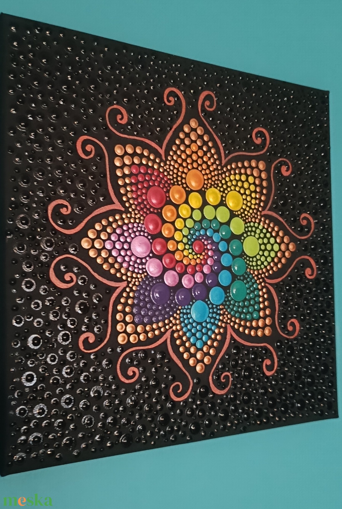 Metál szivárványspirál pontozott mandala - otthon & életmód - dekoráció - spiritualitás - mandala - Meska.hu Metál szivárványspirál pontozott mandala - otthon & életmód - dekoráció - spiritualitás - mandala - Meska.hu