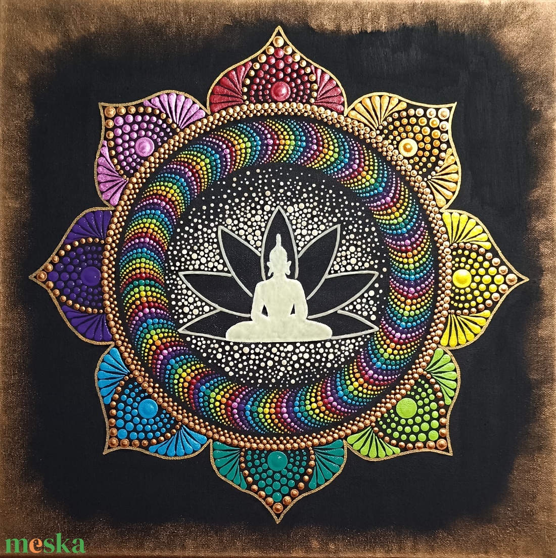 Foszforeszkáló mandala Buddha virága - otthon & lakás - dekoráció - spiritualitás - mandala - Meska.hu