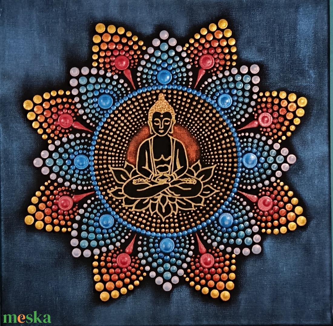Kis Buddha pontozott mandala - otthon & életmód - dekoráció - spiritualitás - mandala - Meska.hu