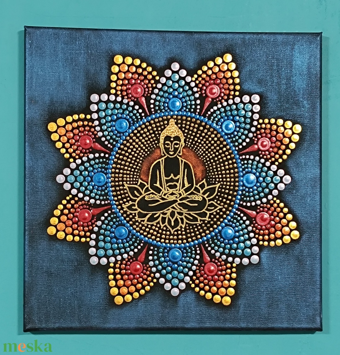 Kis Buddha pontozott mandala - otthon & életmód - dekoráció - spiritualitás - mandala - Meska.hu