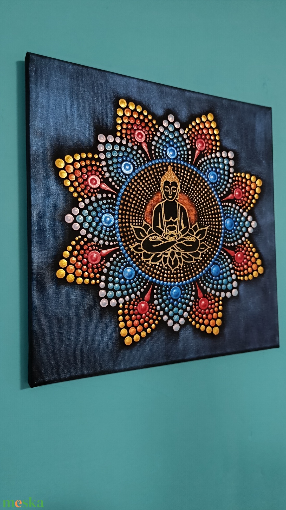 Kis Buddha pontozott mandala - otthon & életmód - dekoráció - spiritualitás - mandala - Meska.hu
