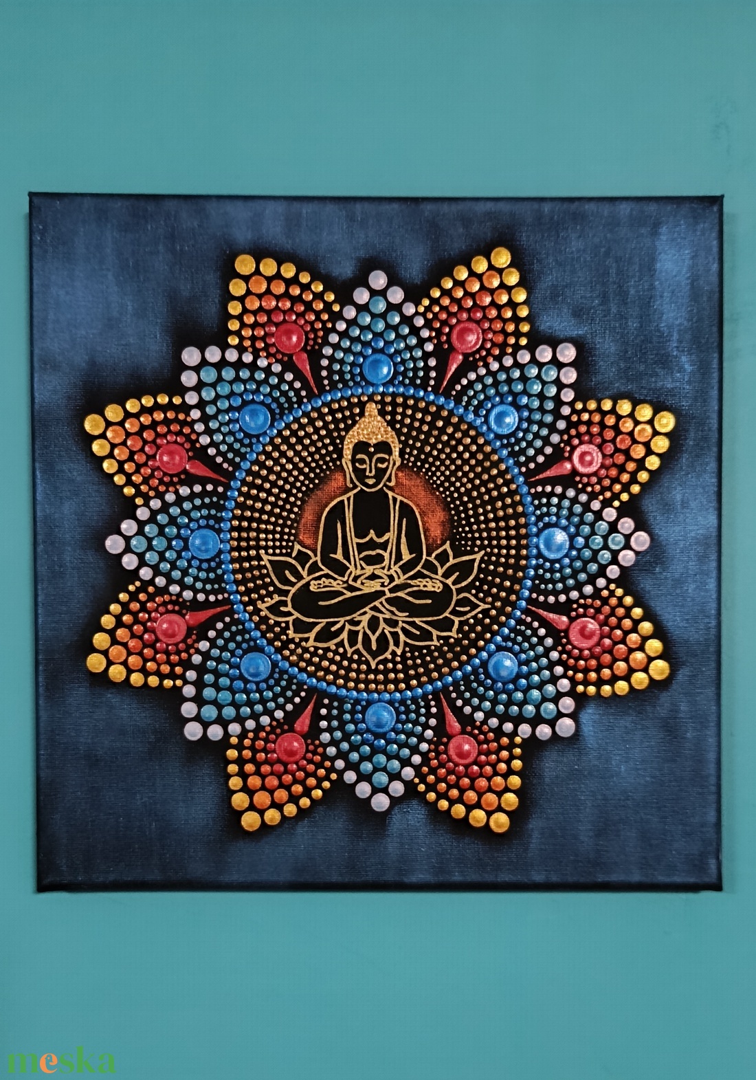 Kis Buddha pontozott mandala - otthon & életmód - dekoráció - spiritualitás - mandala - Meska.hu