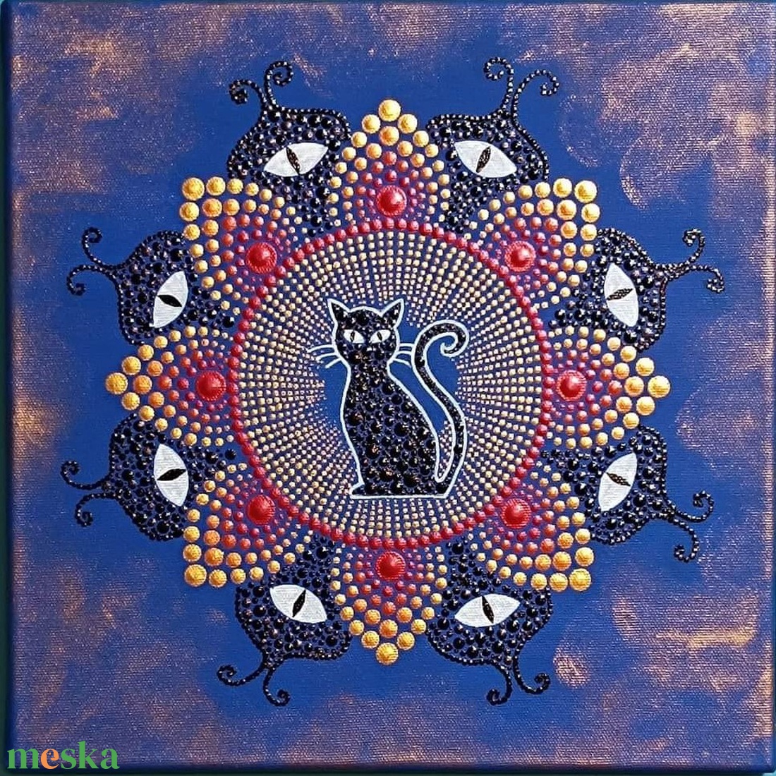 Macskaszem - foszforeszkáló cicás pontozott mandala - nagyobb - otthon & életmód - dekoráció - spiritualitás - mandala - Meska.hu Macskaszem - foszforeszkáló cicás pontozott mandala - nagyobb - otthon & életmód - dekoráció - spiritualitás - mandala - Meska.hu