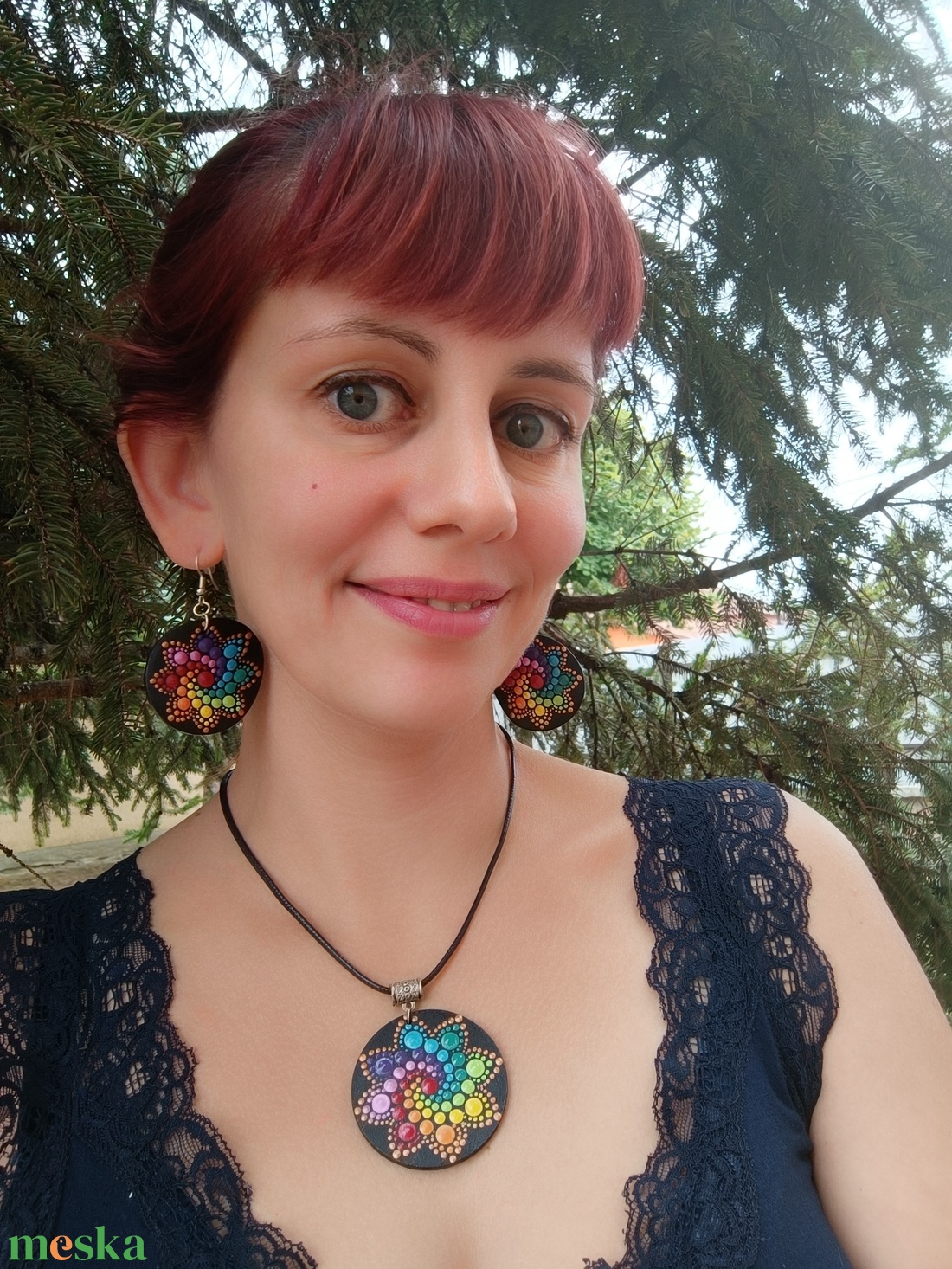 Metál szivárványspirál pontozott mandalás fülbevaló (vagy ékszerszett) - ékszer - fülbevaló - lógó fülbevaló - Meska.hu Metál szivárványspirál pontozott mandalás fülbevaló (vagy ékszerszett) - ékszer - fülbevaló - lógó fülbevaló - Meska.hu