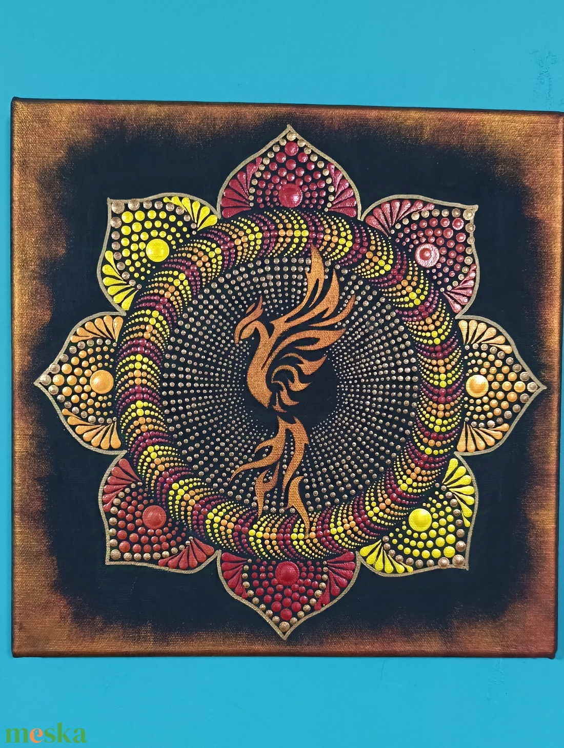 Főnixmadár pontozott mandala - tűz színekkel - otthon & életmód - dekoráció - spiritualitás - mandala - Meska.hu Főnixmadár pontozott mandala - tűz színekkel - otthon & életmód - dekoráció - spiritualitás - mandala - Meska.hu