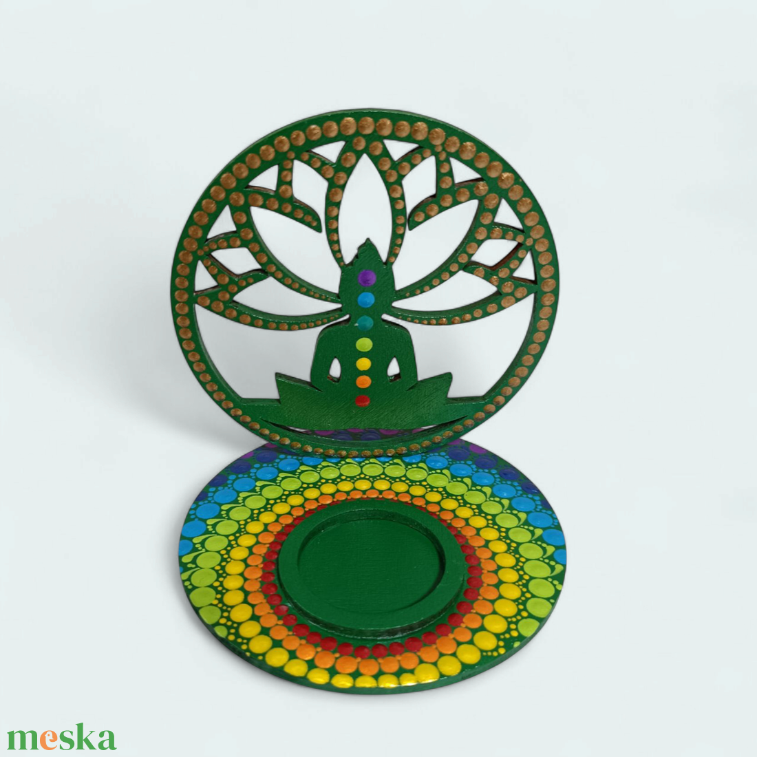 Mécsestartó árnyéklámpa - Buddha - otthon & életmód - gyertya, illat, aroma - mécses és mécsestartó - Meska.hu