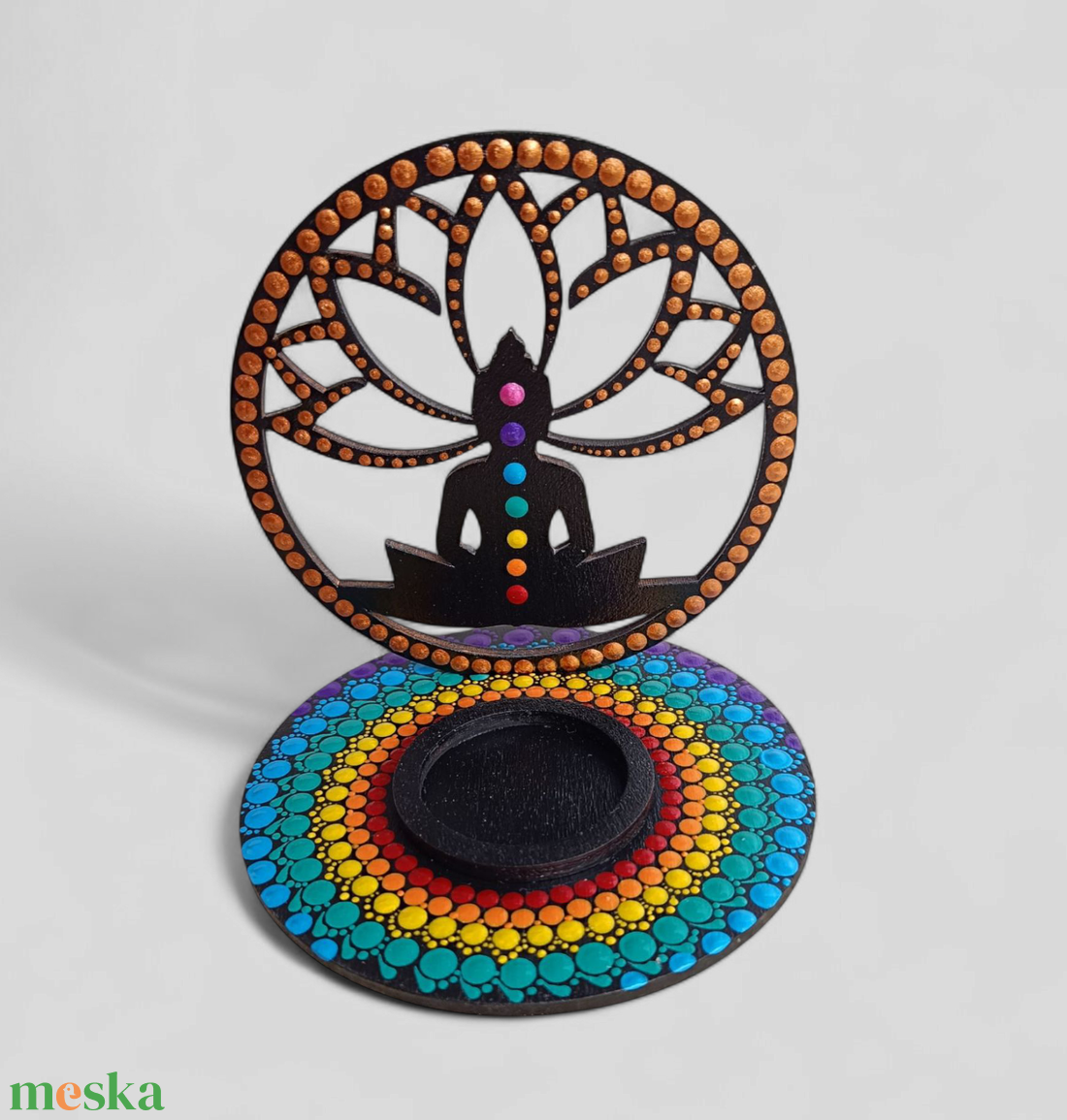 Mécsestartó árnyéklámpa - Buddha - otthon & életmód - gyertya, illat, aroma - mécses és mécsestartó - Meska.hu